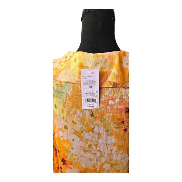 Wild Fable Ladies Orange Floral Print Sheer Long Sleeves Cover-Up Size Multiple - Picture 10 of 10